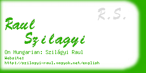 raul szilagyi business card